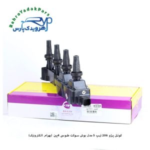 کوئل پژو 206 تیپ 5 مدل بوش سوکت طوسی 4پین (بهرام الکترونیک)